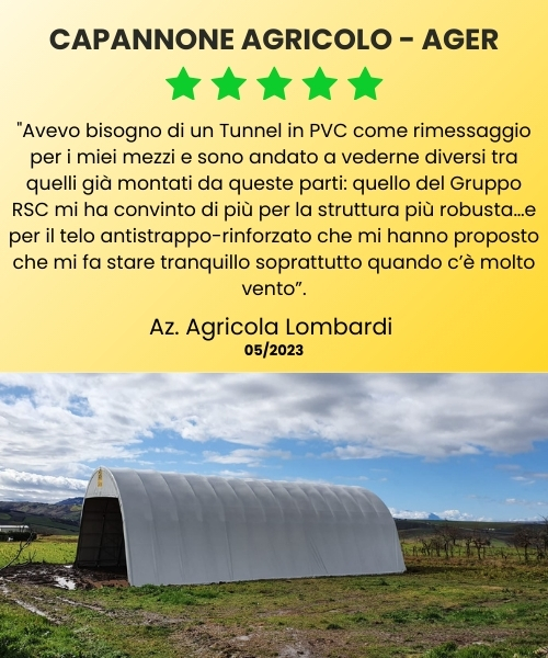 tunnel curvo per agricoltura telo in pvc