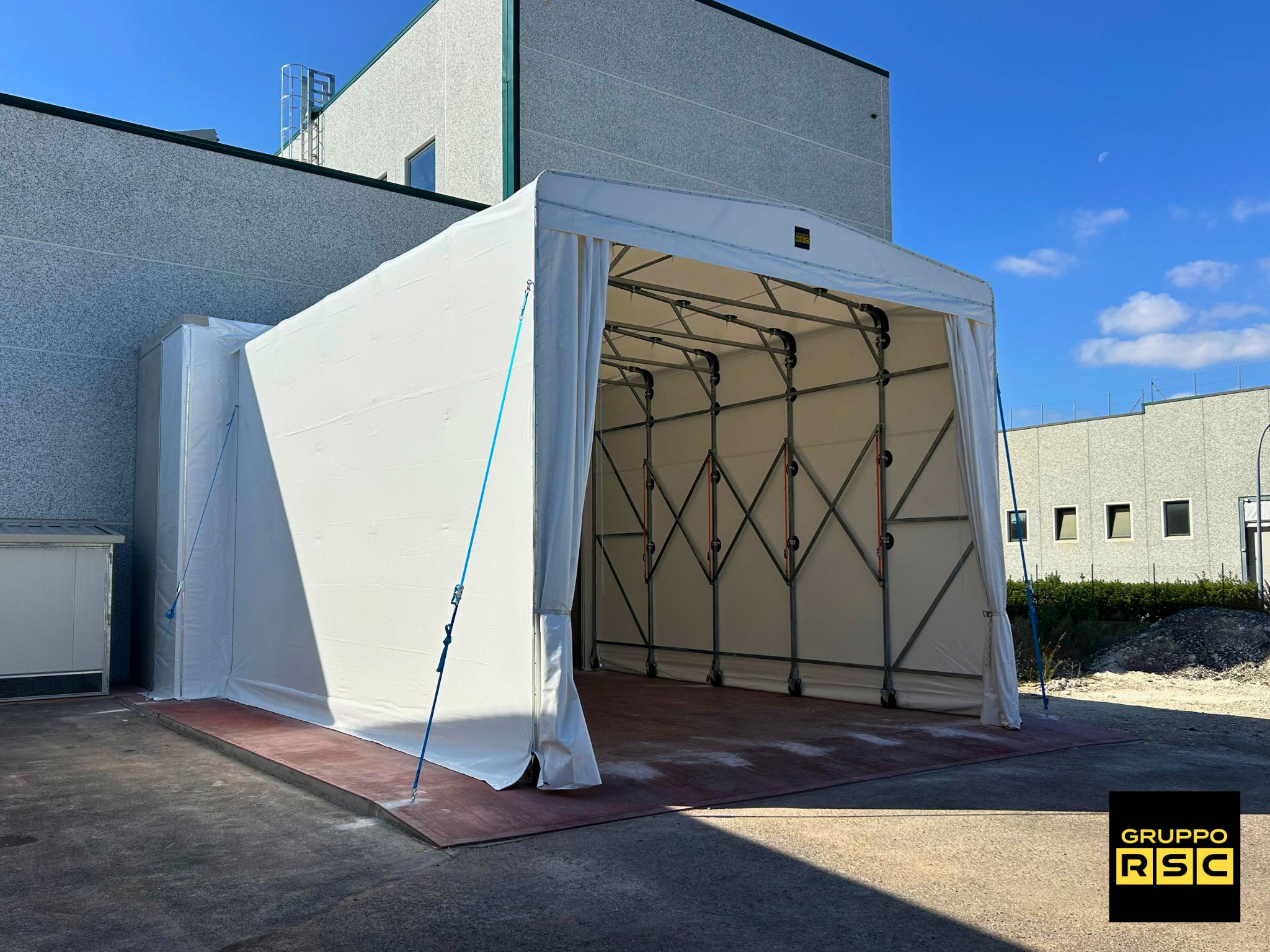 tunnel mobile industriale retrattile su ruote