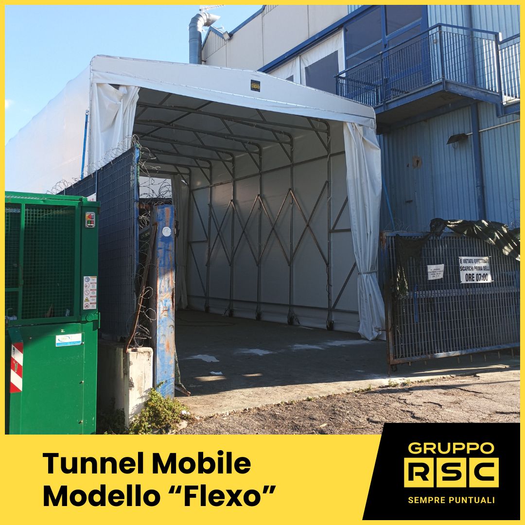 tunnel retrattile su ruote in pvc