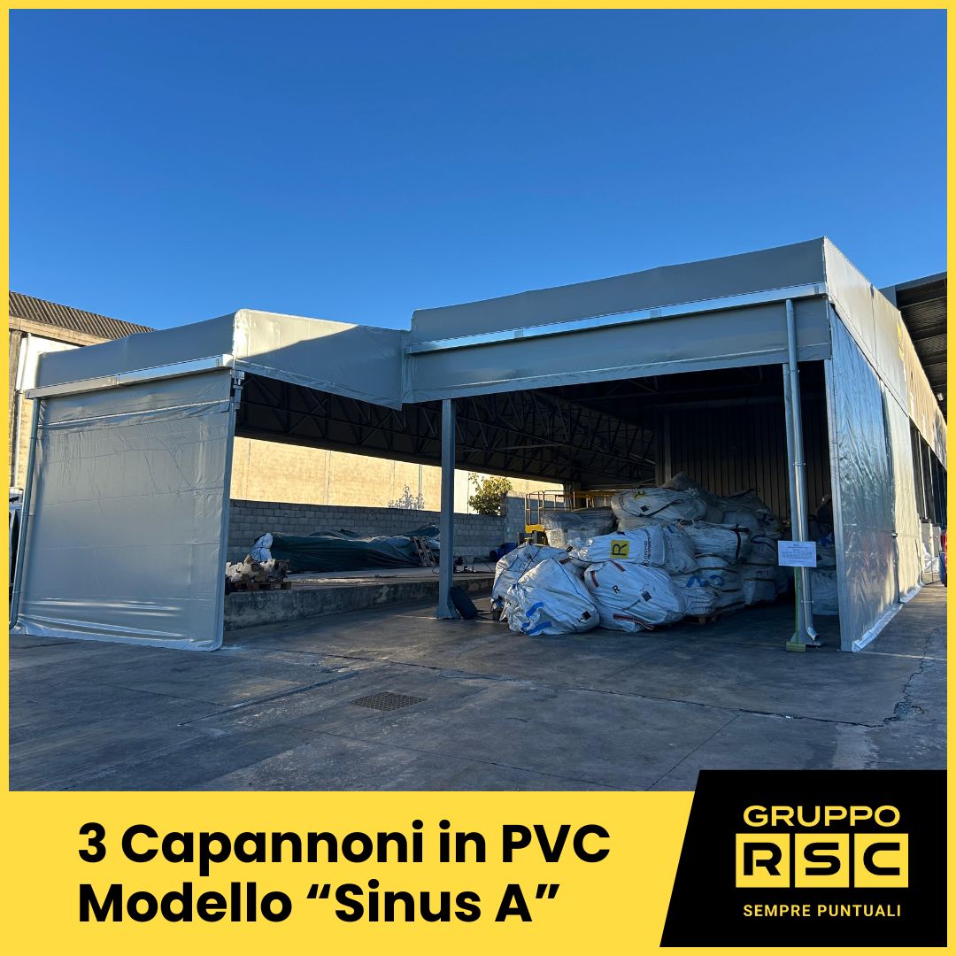 copertura mobile industriale in pvc mod. Sinus A